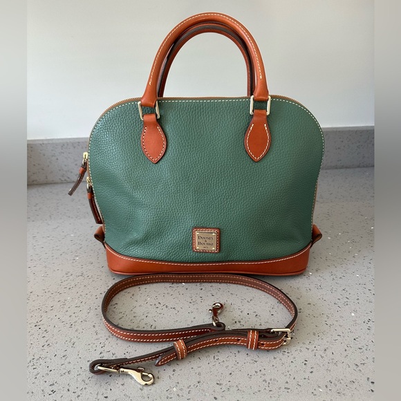 Dooney & Bourke Handbags - Dooney & Bourke Pebble Grain Zip Zip Satchel Top Handle green